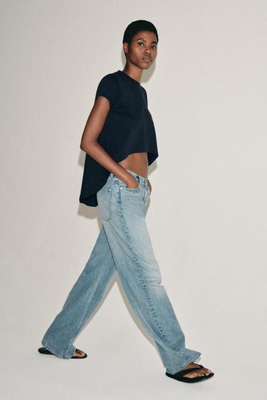CAMISETA ASIMÉTRICA ALGODÓN - Mariño de Zara