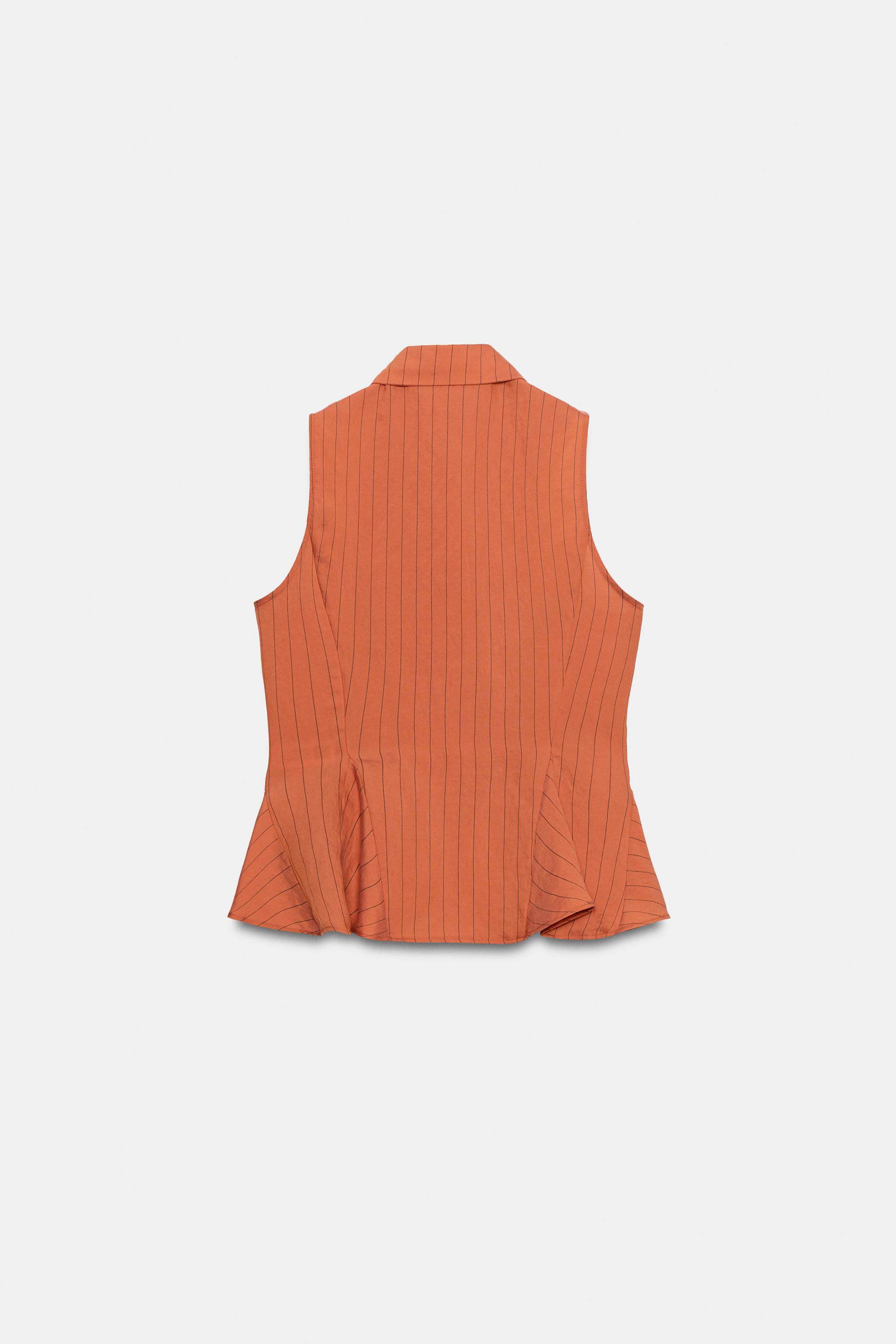 Zara Çizgili Peplum Yelek görsel 7