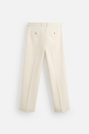 PANTALON STRAIGHT FIT À CEINTURE LIMITED EDITION - Écru de Zara - Image 8