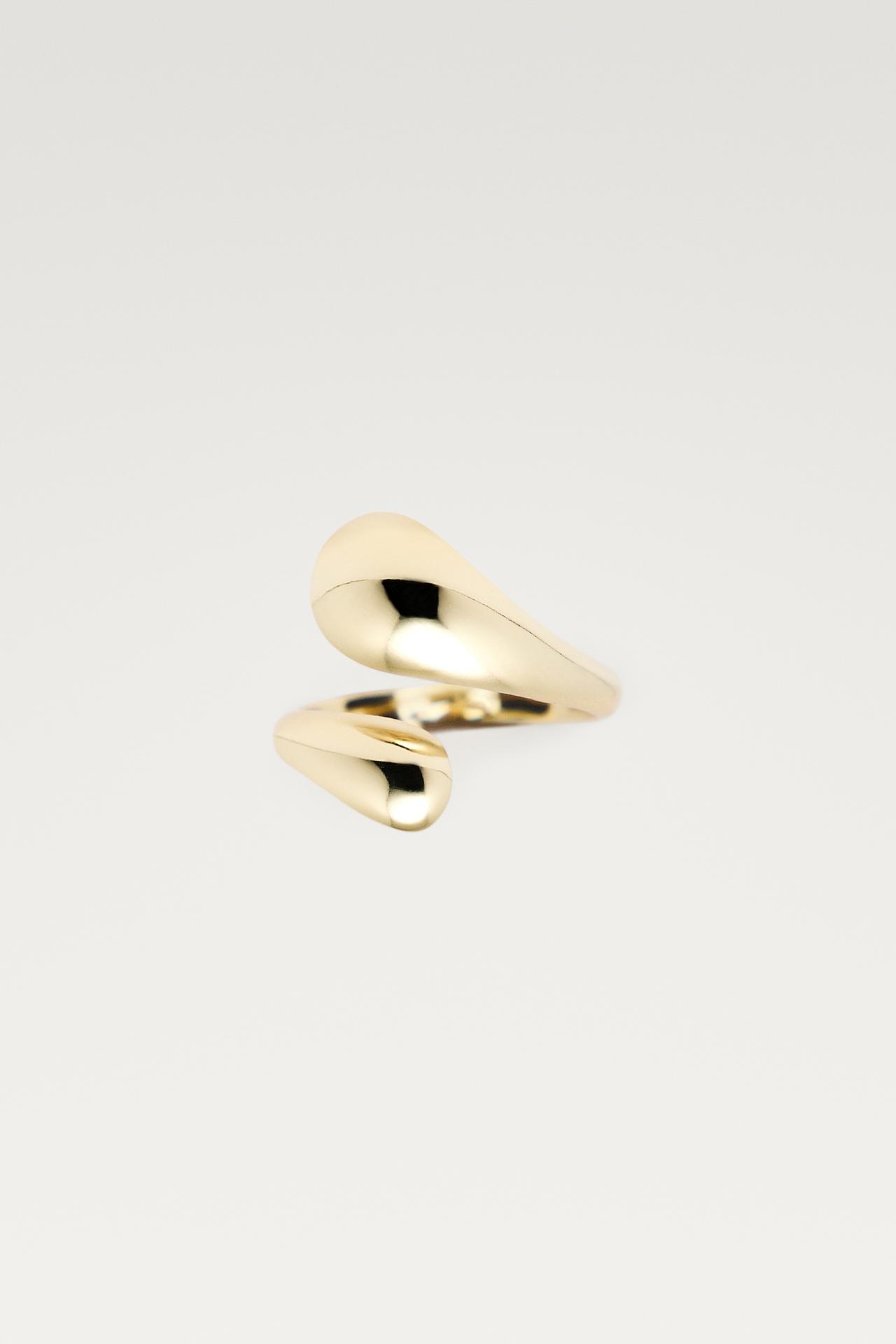 Double teardrop ring — Golden