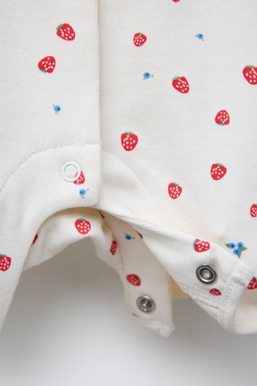 0-18 MONTHS/ STRAWBERRY SHORT PYJAMAS - Ecru by Zara - Image 3