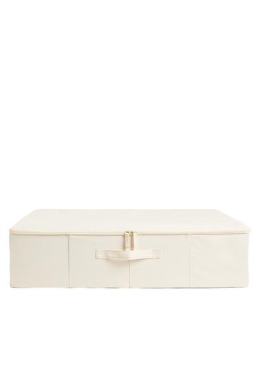 FOLDABLE STORAGE BOX WITH LID - Light beige by Zara