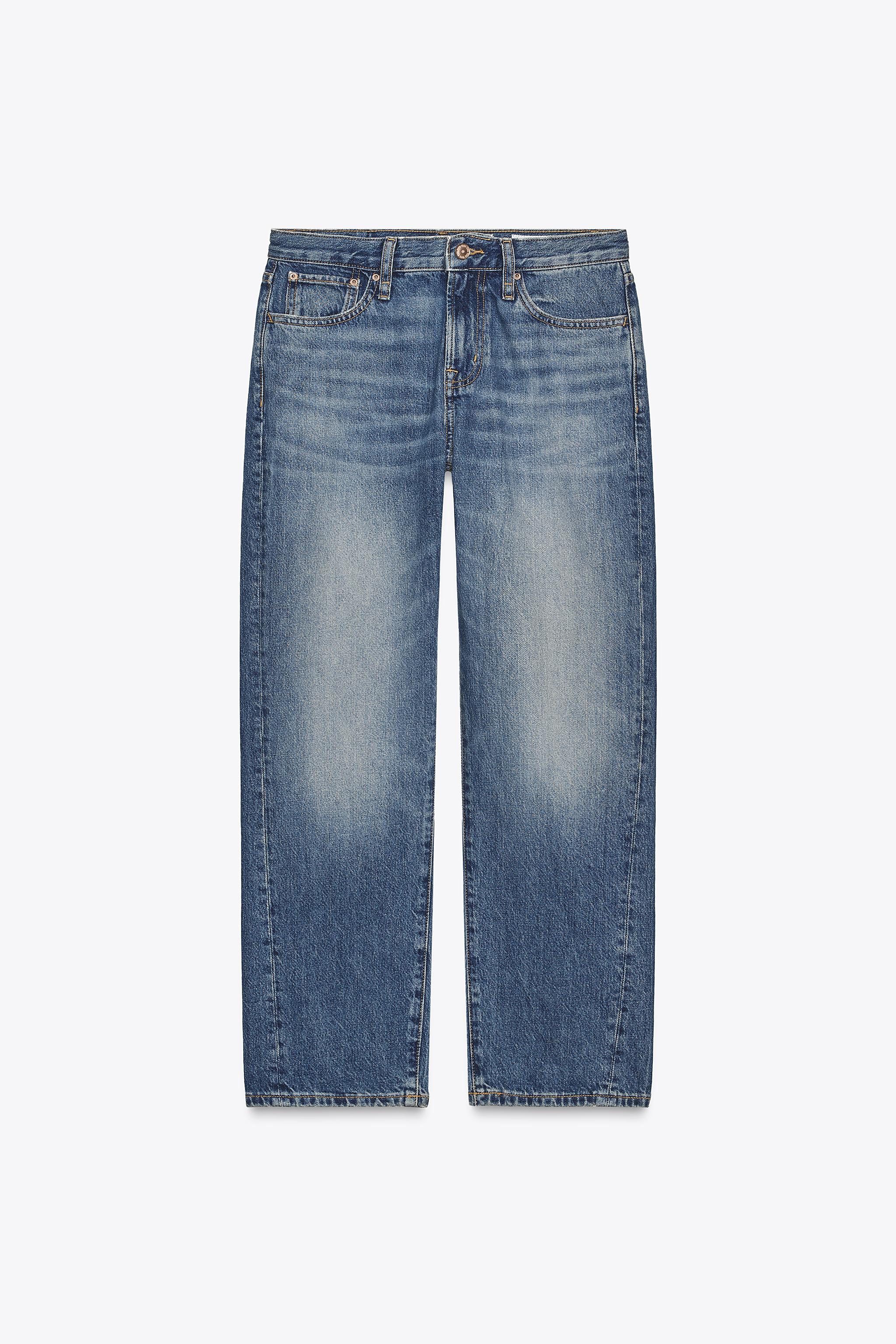 JEANSY Z1975 CROPPED ZE ŚREDNIM STANEM - Niebieski | ZARA