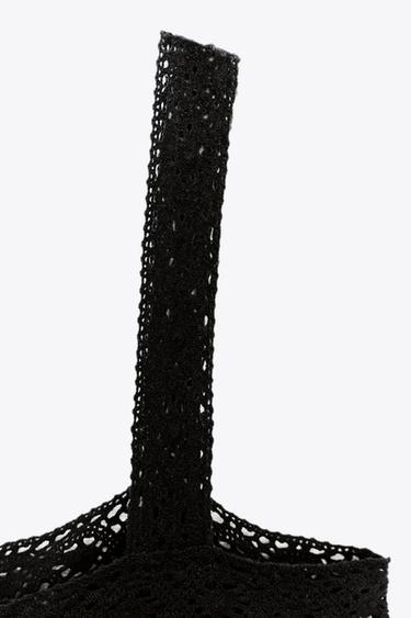TOP EN MAILLE POINTELLE VOLANT - Noir de Zara - Image 7