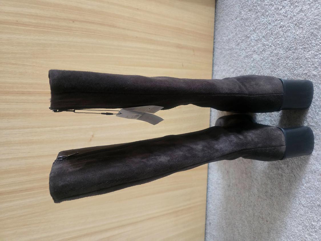 SPLIT SUEDE BOOTS WITH TOPSTITCHING - Image 3