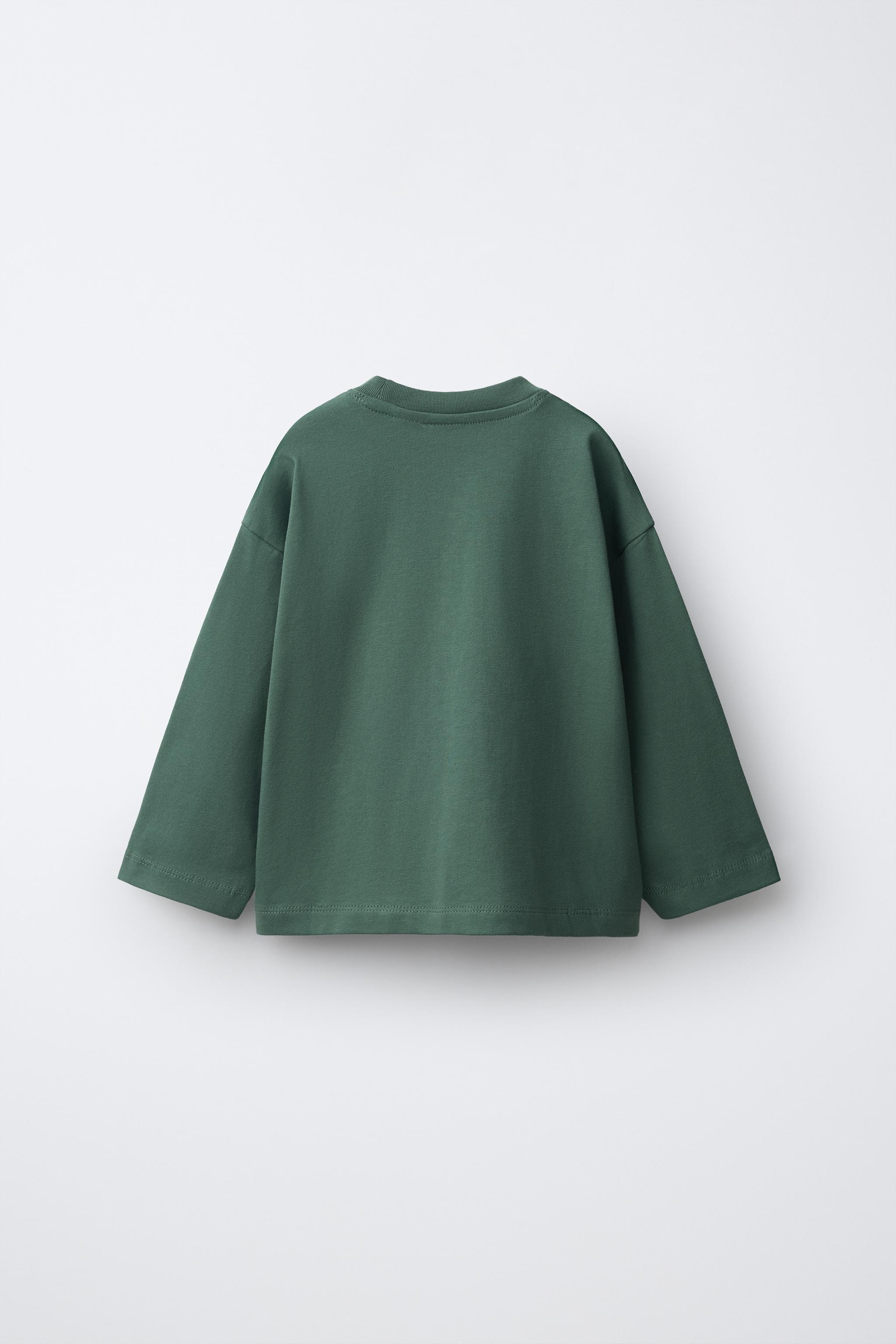 無地ロングスリーブTシャツ3枚セット - グリーン | ZARA Japan / 日本