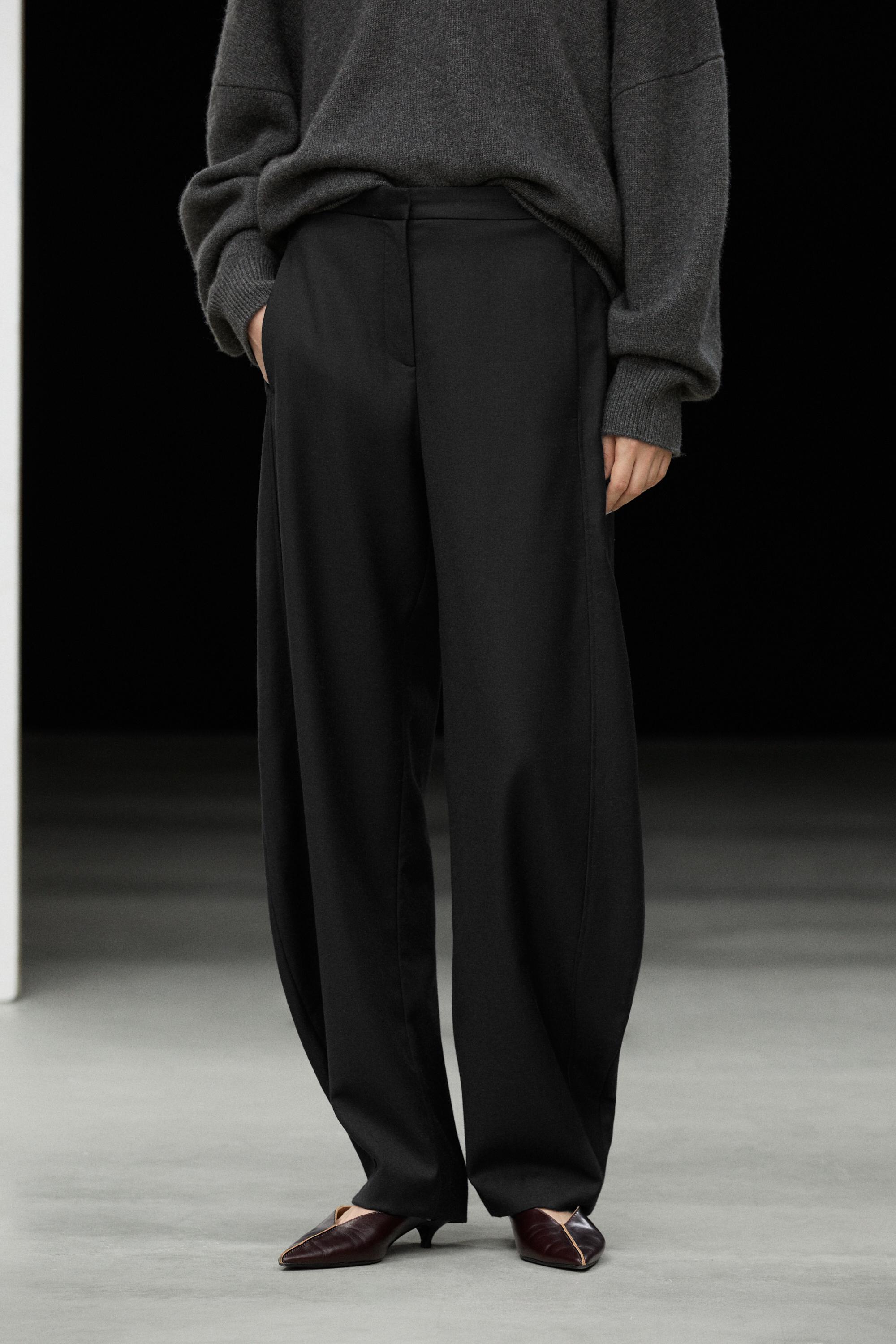 Pantalon barrel fit en flanelle