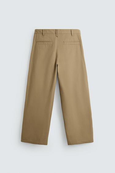 PLEATED WIDE-LEG TROUSERS - camel by Zara - Image 6