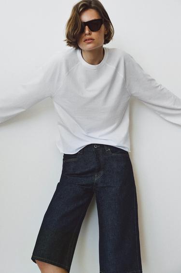 RAGLAN LONG SLEEVE T-SHIRT - White by Zara