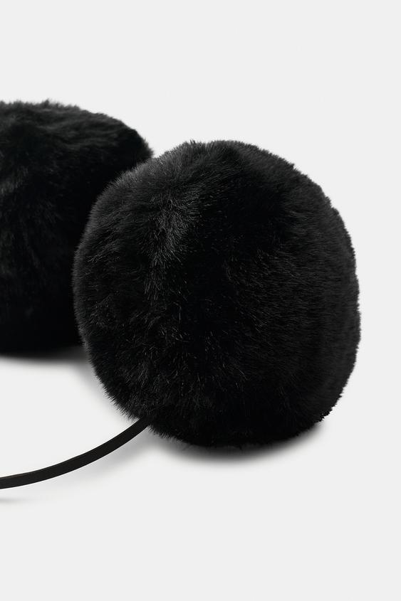 CACHE-OREILLES SERRE-TÊTE EFFET FOURRURE - Noir de Zara - Image 5