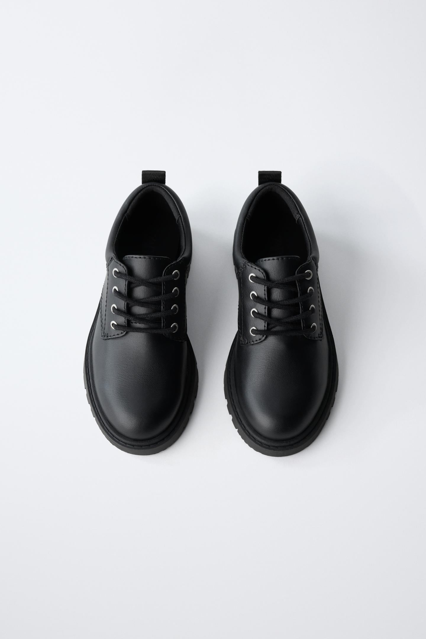 Детские туфли Zara Lace-Up Derby, цвет: Чёрный — фото 4