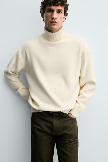 SOFT HIGH NECK SWEATER - Oyster-white by Zara - Image 4
