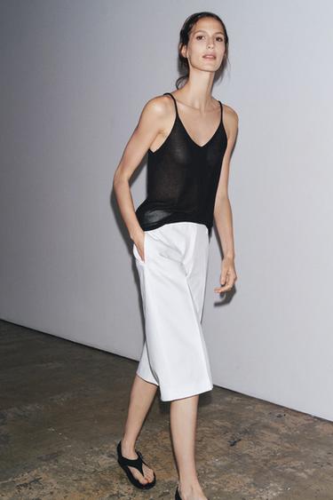 KNITTED STRAPPY TOP - Black by Zara - Image 0