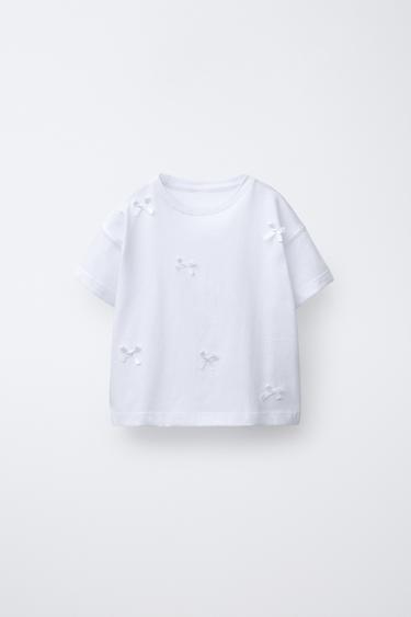 Zara BOW T-SHIRT - White - Image 0