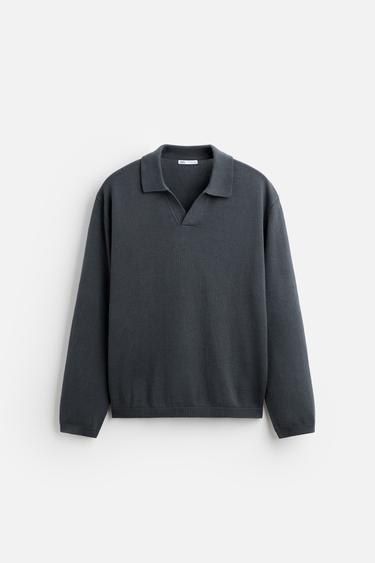 POLO PUNTO ALGODÓN - Gris antracita de Zara