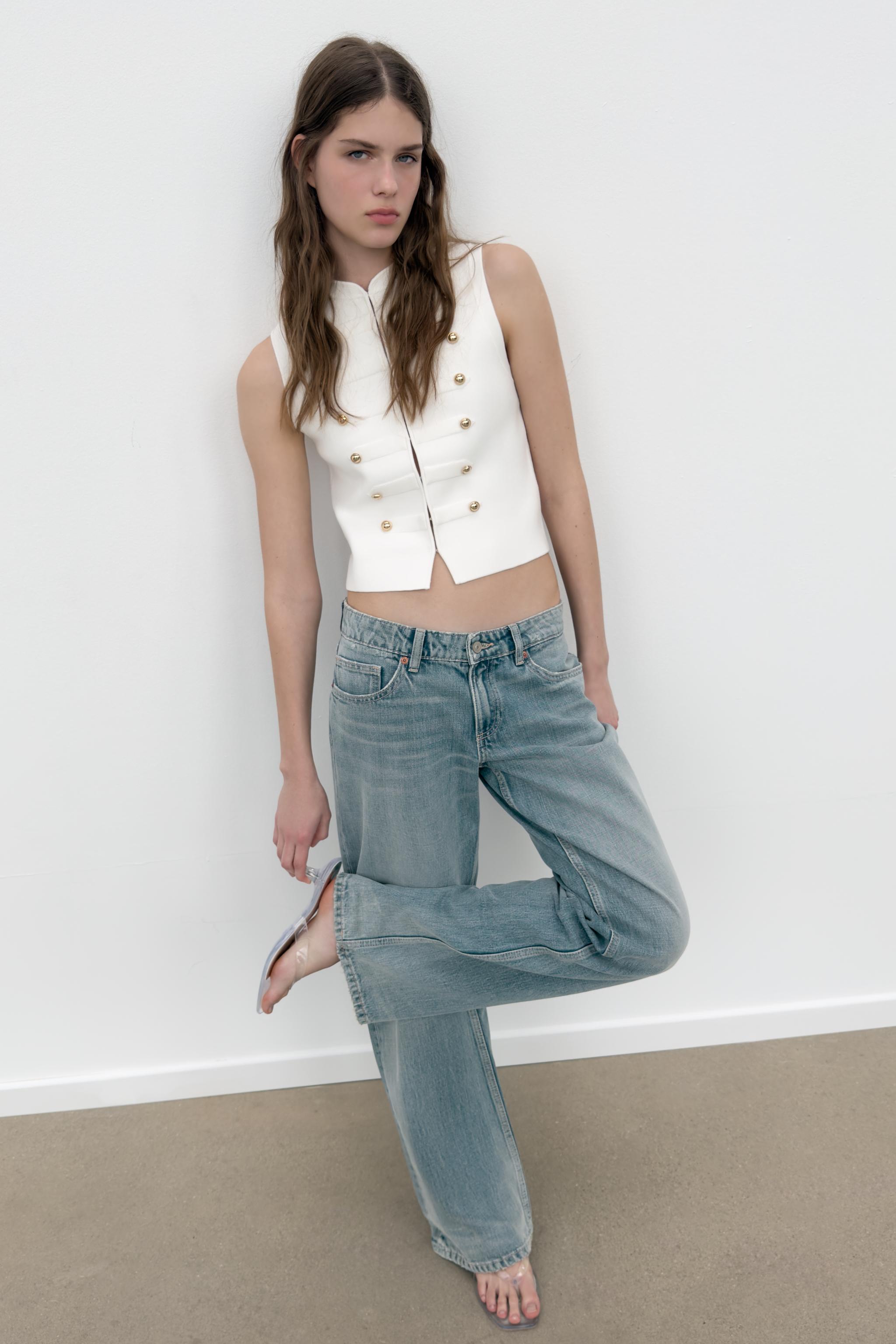 Женские жилеты Zara BUTTON VEST TOP — фото 3