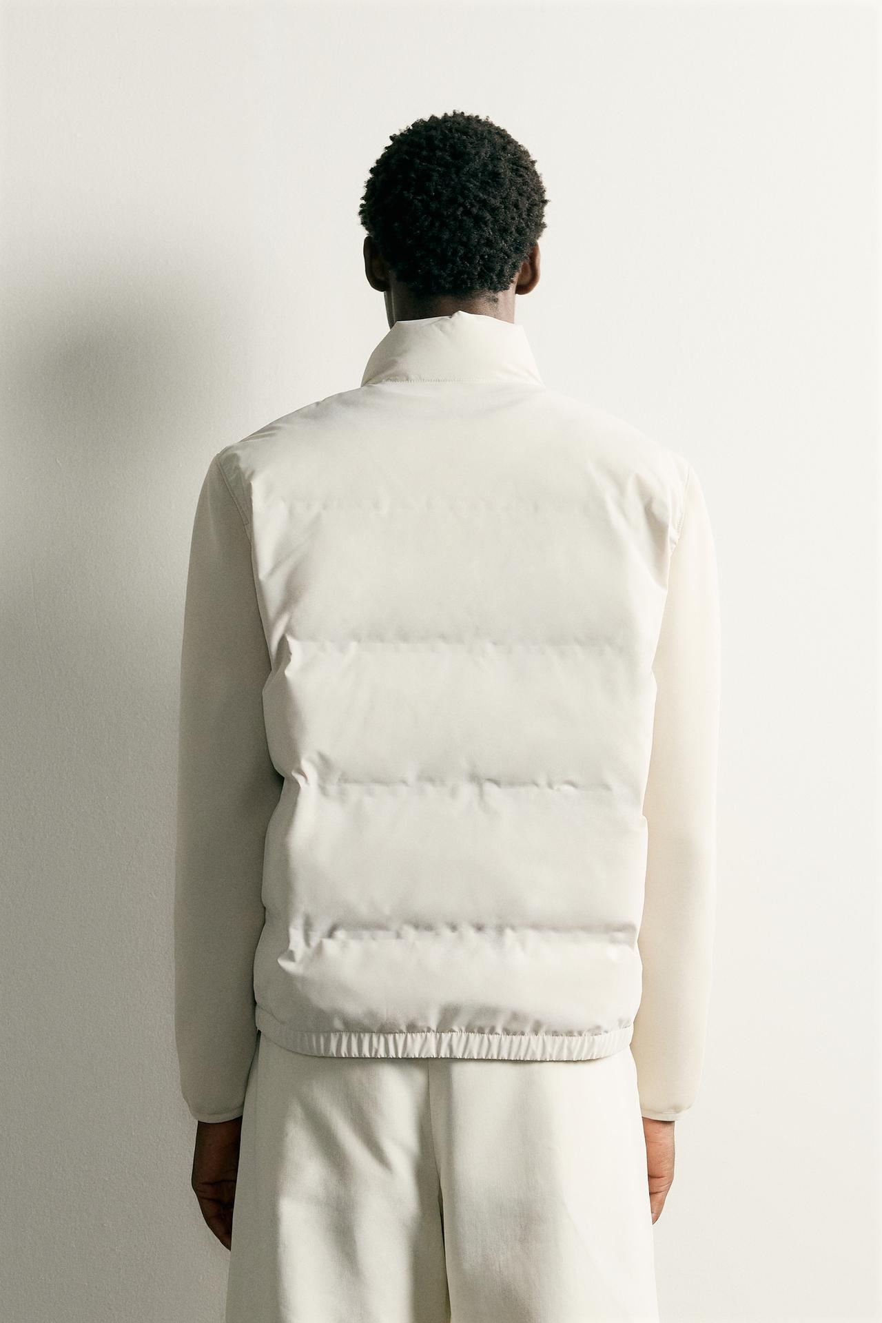 COMBINATION PUFFER JACKET — Ecru