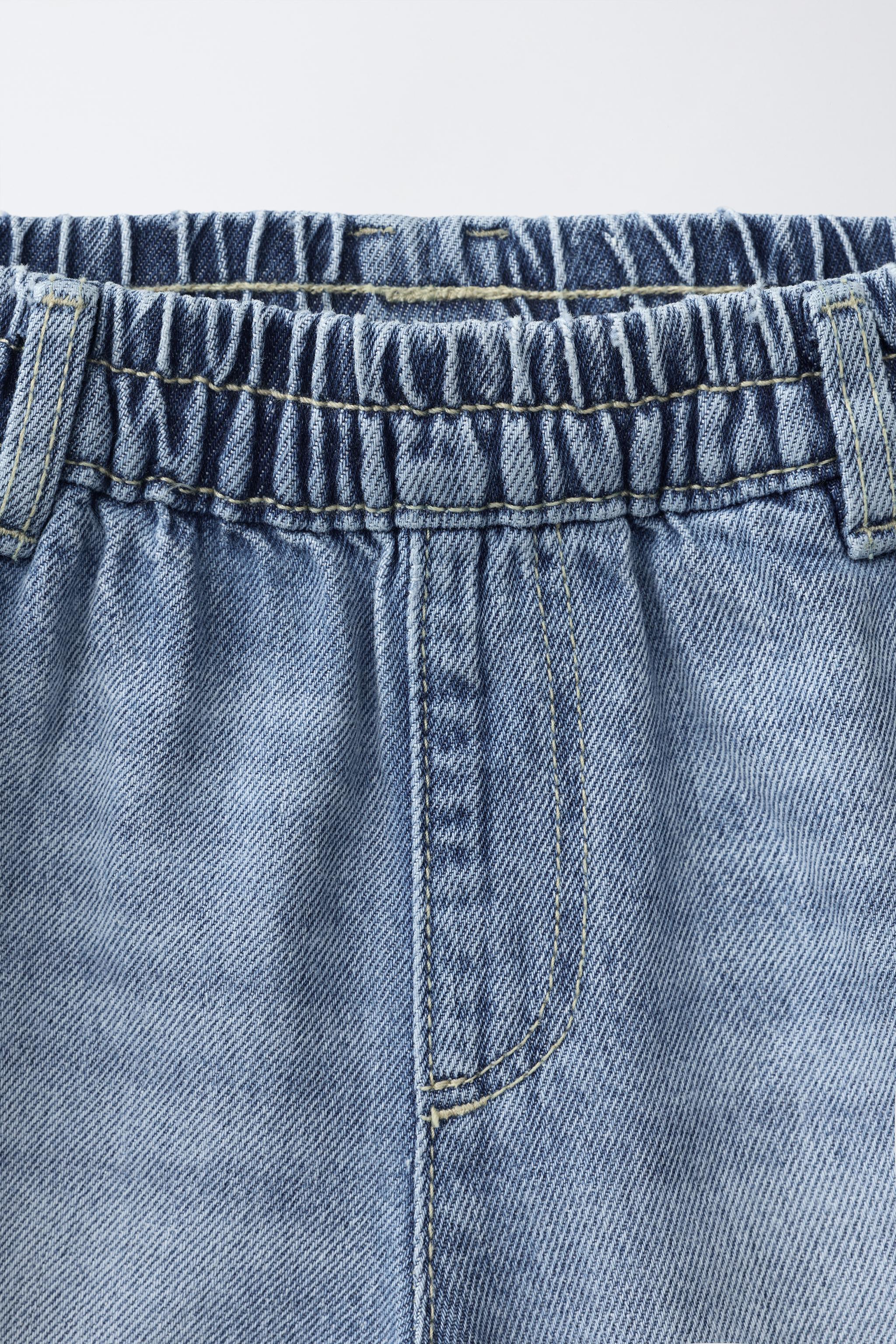 PATCHED DENIM CARGO SHORTS