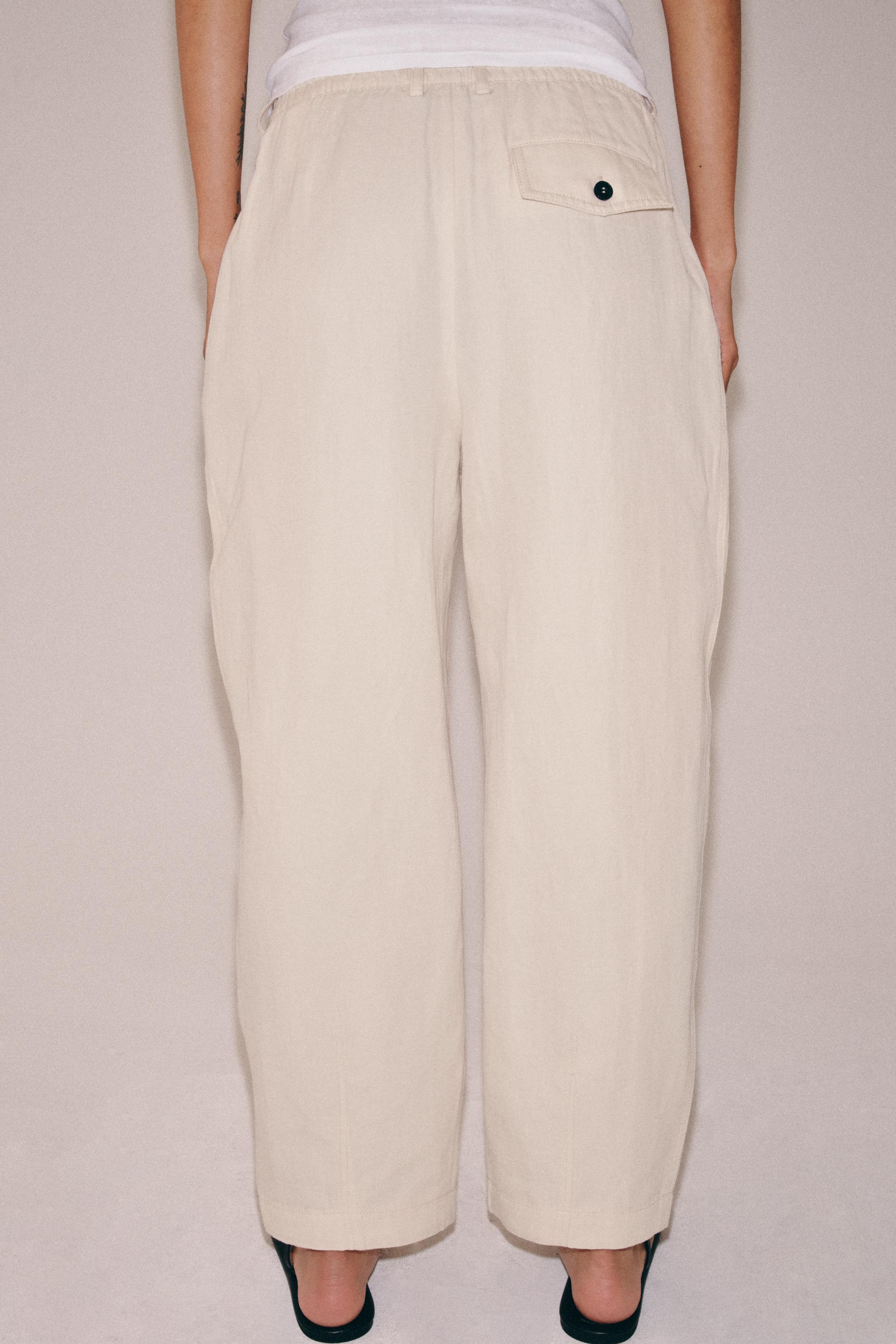 LINEN PLEATED PANTS ZW COLLECTION