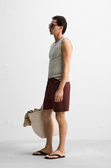 MAILLOT DE BAIN LONG AVEC LACET - Grenat de Zara - Image 4