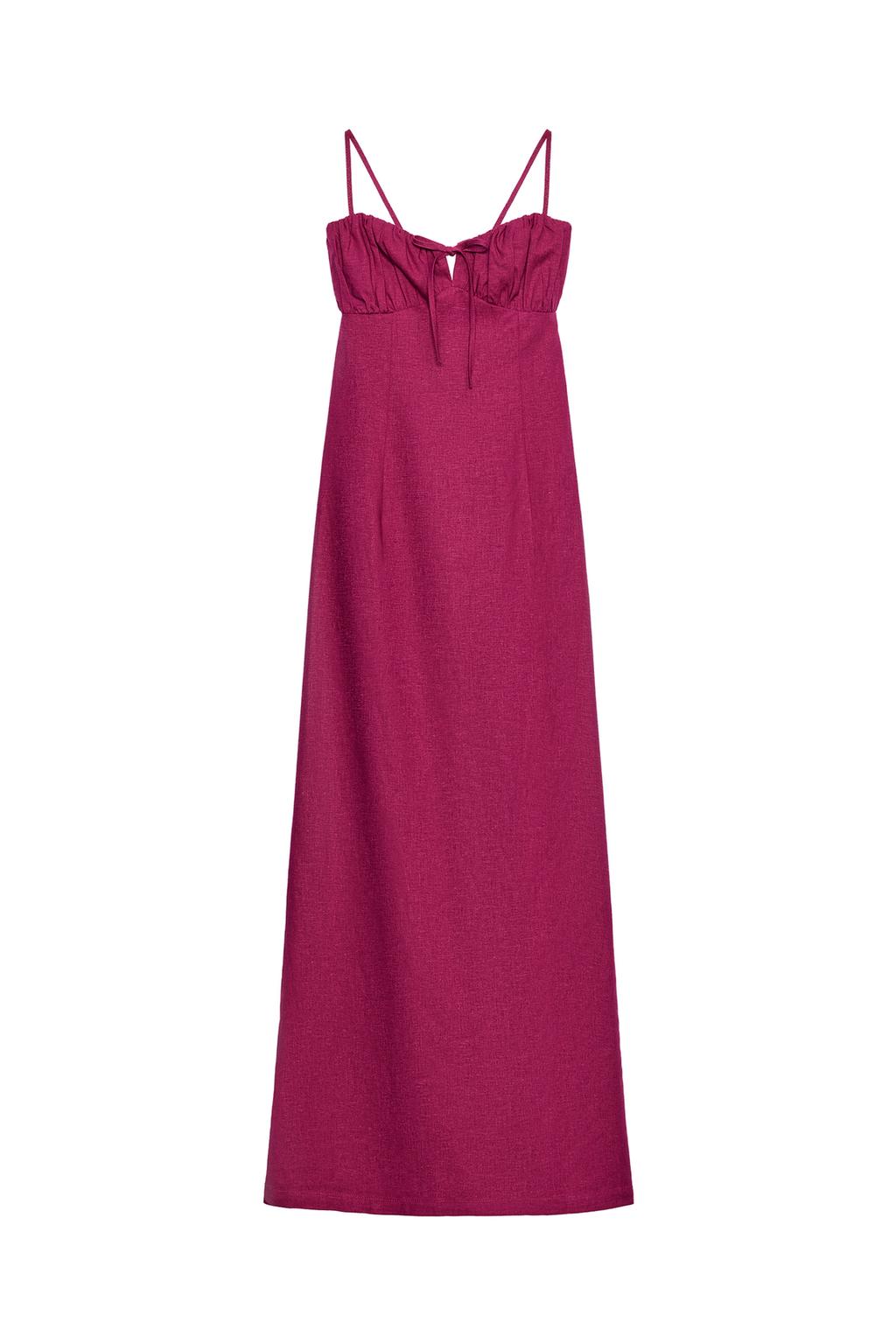 LINEN STRAPPY MIDI DRESS - image 3