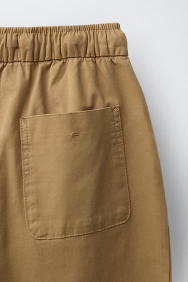 PANTALON BALLON AVEC SURPIQÛRES - Marron clair de Zara - Image 3