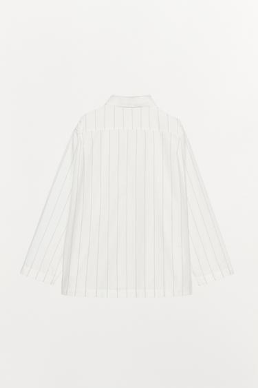 CHEMISE PYJAMA RAYURES - Écru / Beige de Zara - Image 3