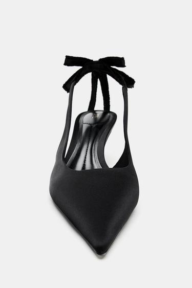 SLINGBACK HEELS WITH BOW - Black by Zara - Image 4