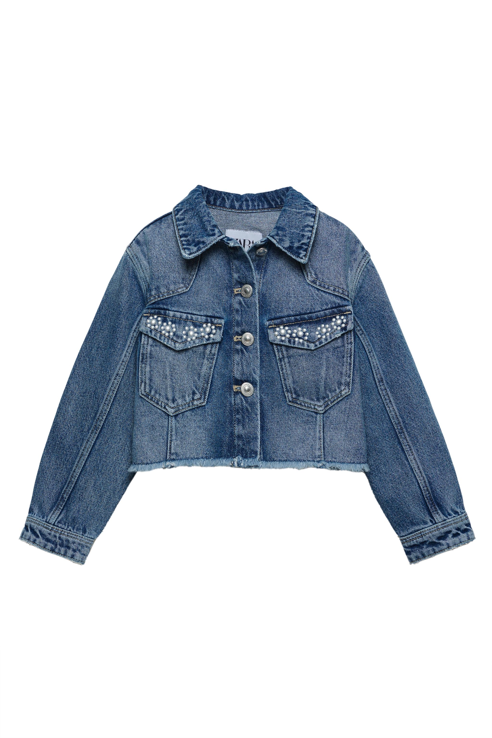 Pearl denim jacket zara best sale