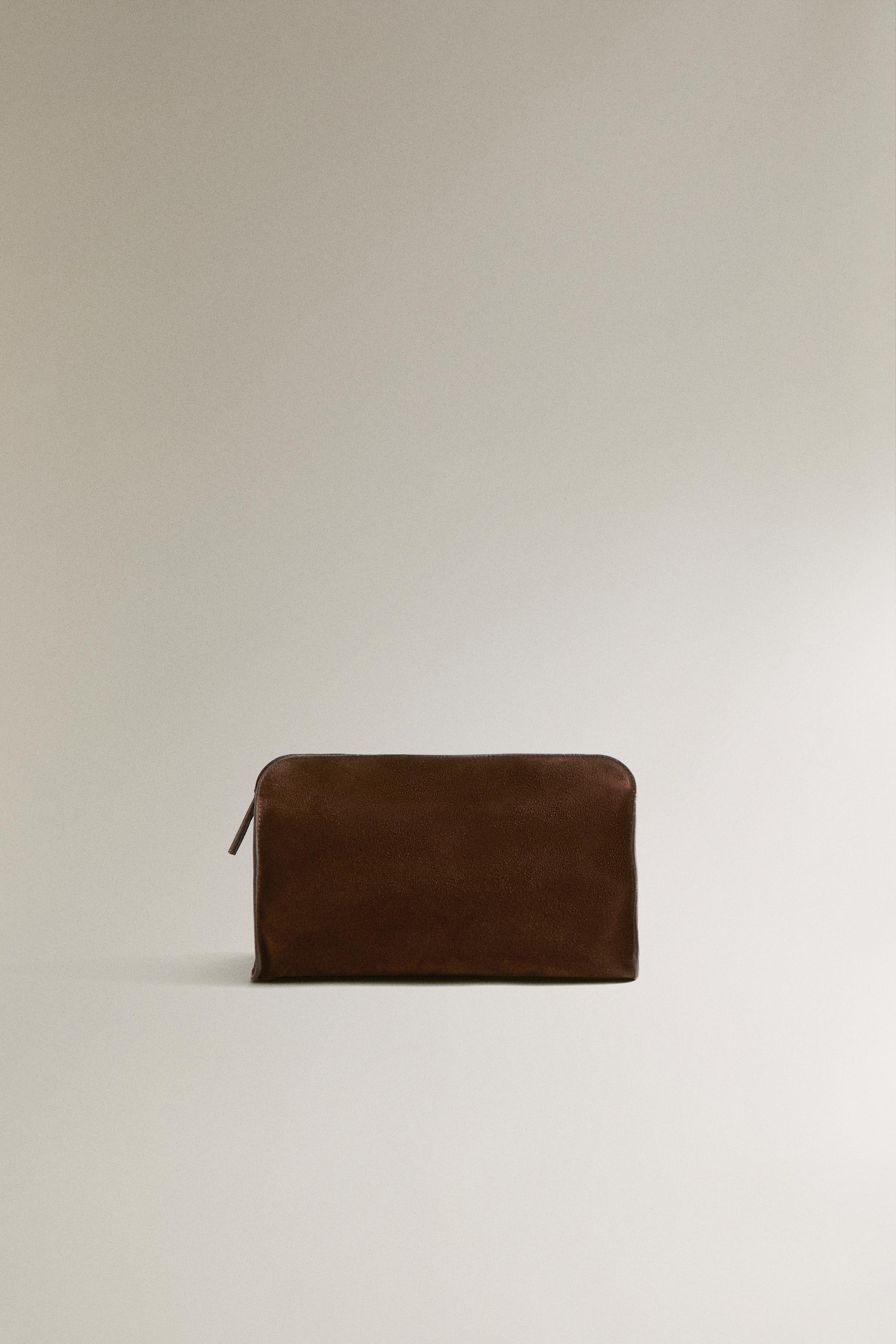 SPLIT LEATHER MAKEUP BAG