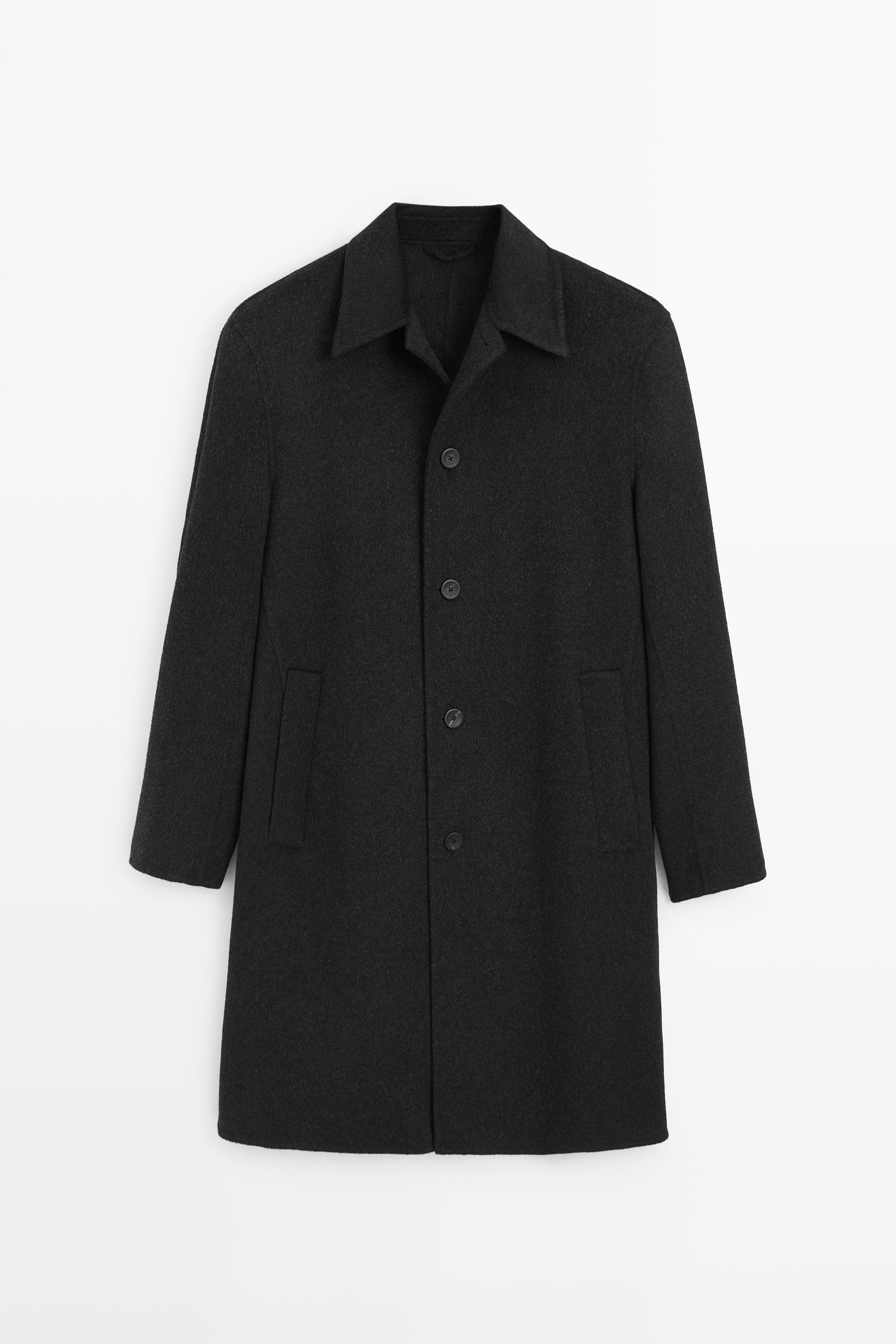 Long wool blend coat