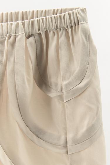 SHORT PLIS DENTELLE - Gris de Zara - Image 4