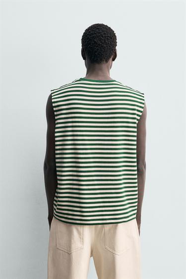 DÉBARDEUR JACQUARD RAYURES - Vert / Écru de Zara - Image 2