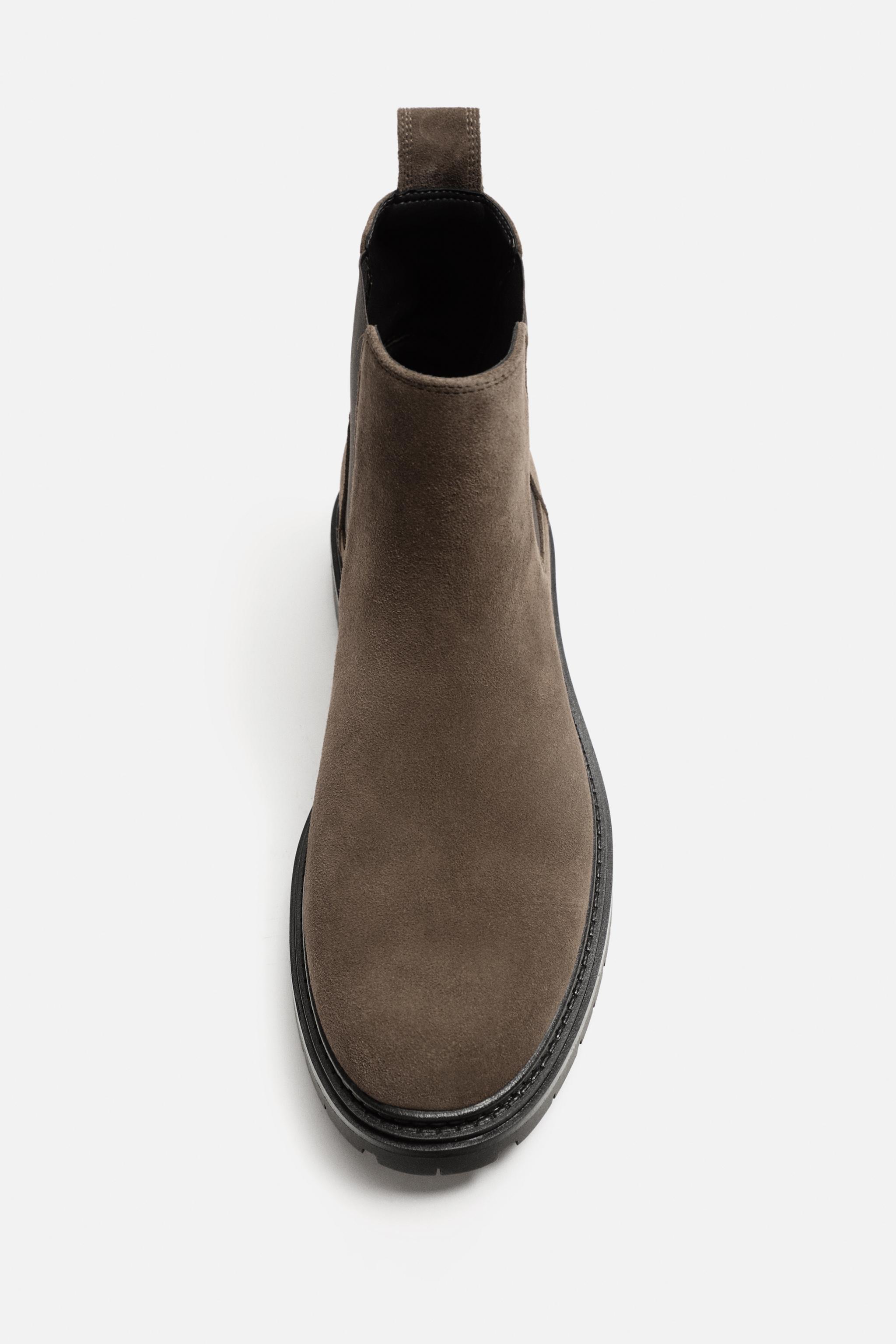 レザーチェルシーブーツ - トープグレー | ZARA Japan / 日本