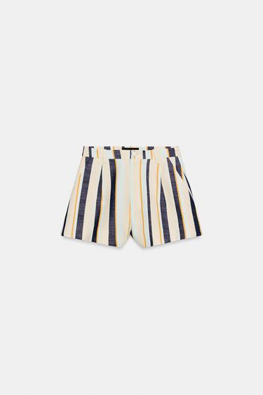 SHORT À RAYURES PLISSÉ ZW COLLECTION - Multicolore de Zara - Image 2