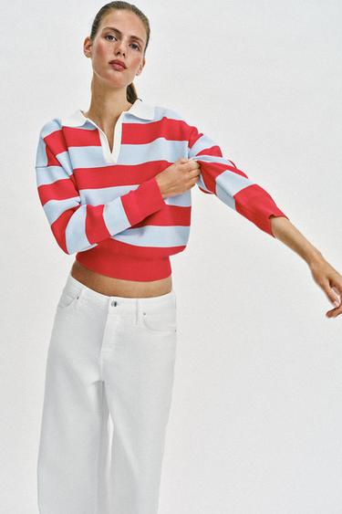 STRIPED POLO JUMPER - striped by Zara