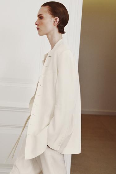 Zara ZW COLLECTION 雙排扣西裝外套 - 裸色