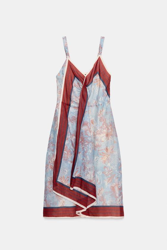 PRINTED ASYMMETRIC ZW COLLECTION DRESS - Multicoloured by Zara - Image 0