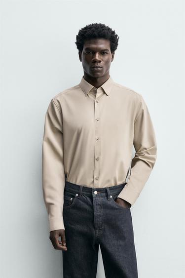 SLIM FIT SHIRT - Sand by Zara