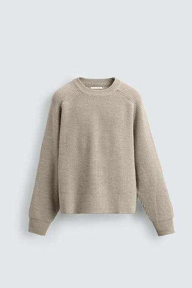 TEXTURED BOXY FIT JUMPER - Beige by Zara