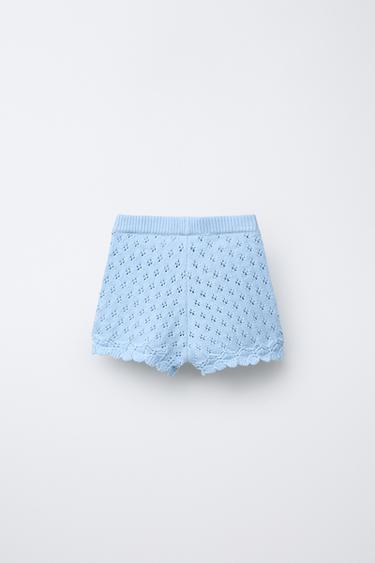 BERMUDA EN MAILLE FANTAISIE - Bleu ciel de Zara - Image 1