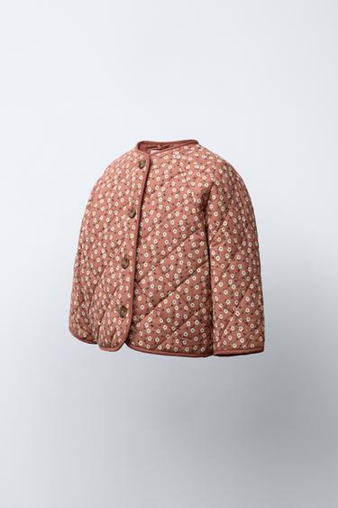 VESTE EN NYLON IMPRIMÉ FLEURS - Rose foncé de Zara - Image 1