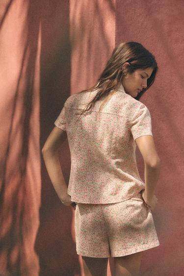 SET JACKE UND SHORTS MIT BLUMEN - Türkis tie-dye von Zara - Bild 0