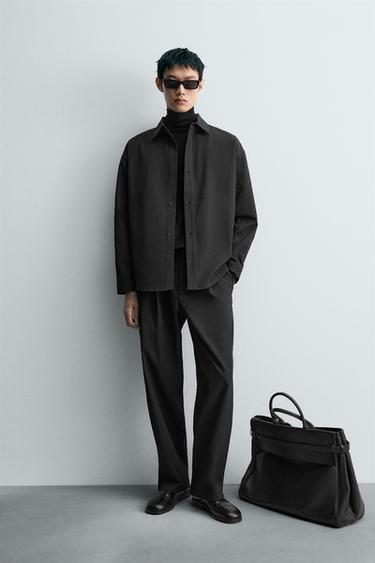 GEOMETRIC JACQUARD TROUSERS - Black by Zara
