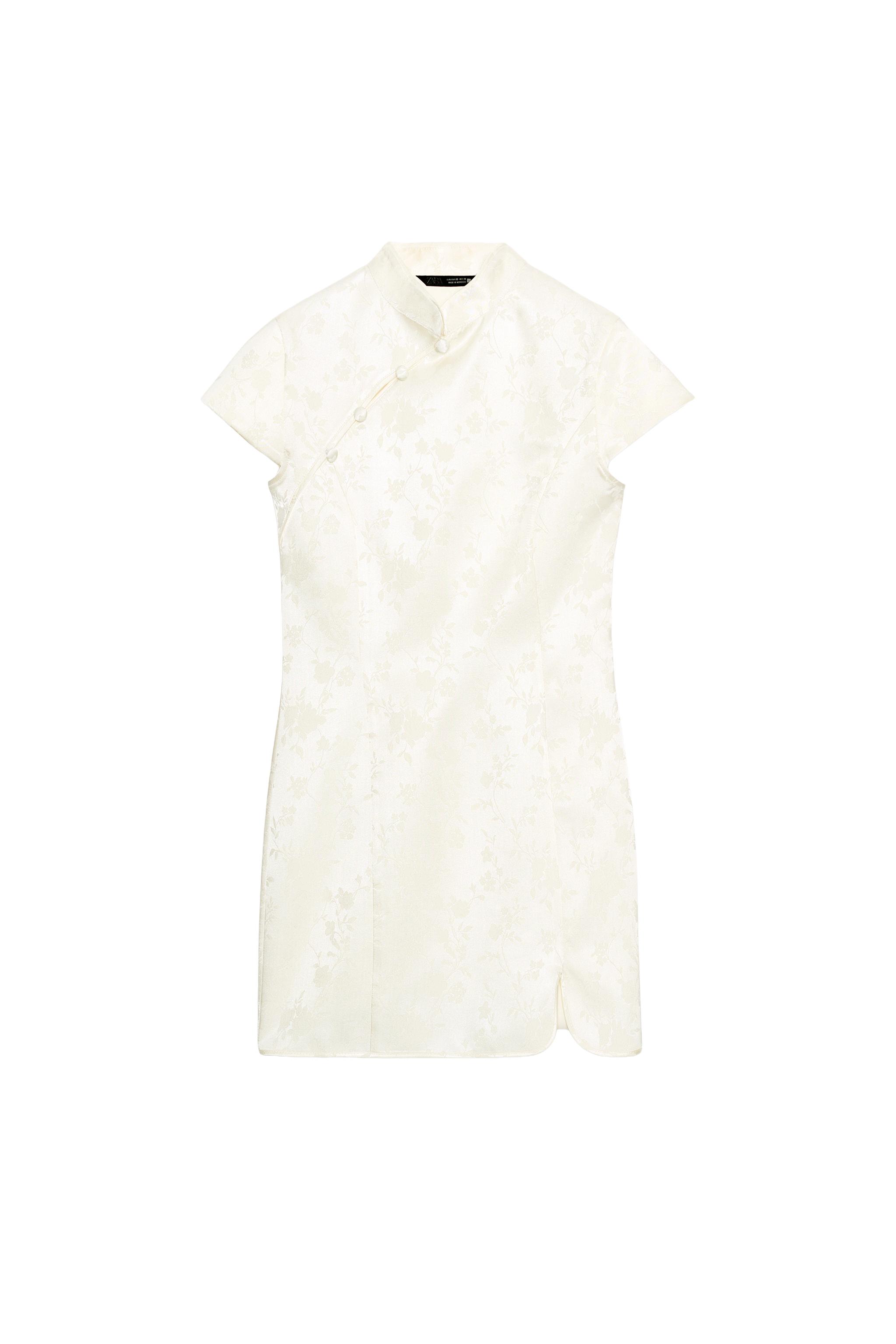 jacquard mini dress zara ZARA Floral Jacquard mini dress jewel appliqus 1930 455