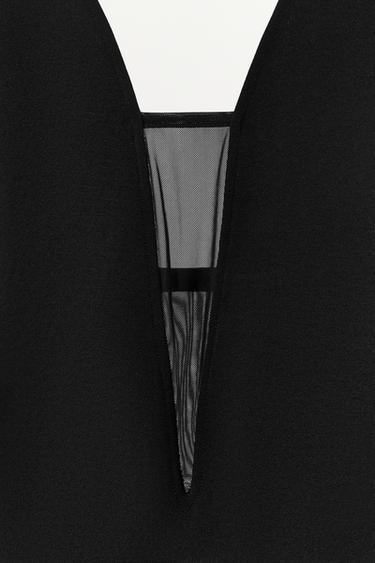 BODY BIMATIÈRE TULLE ET BRETELLES - Noir de Zara - Image 5