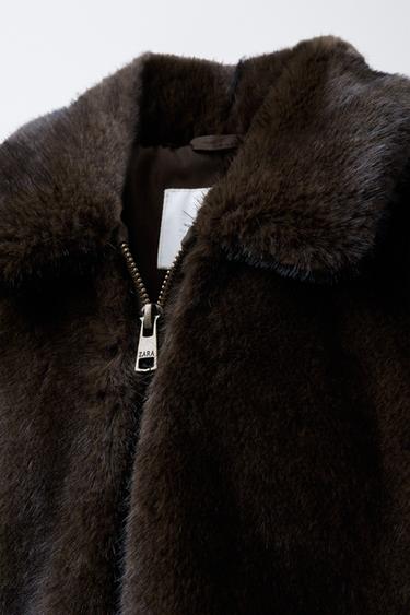 FAUX FUR BOMBER JACKET - Mink by Zara - Image 4
