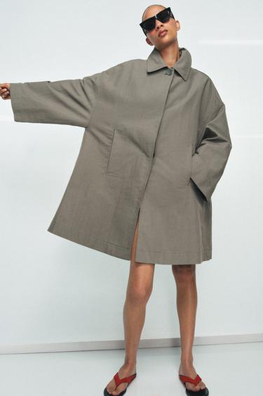 TRENCH OVERSIZE ZW COLLECTION - Gris grenat de Zara