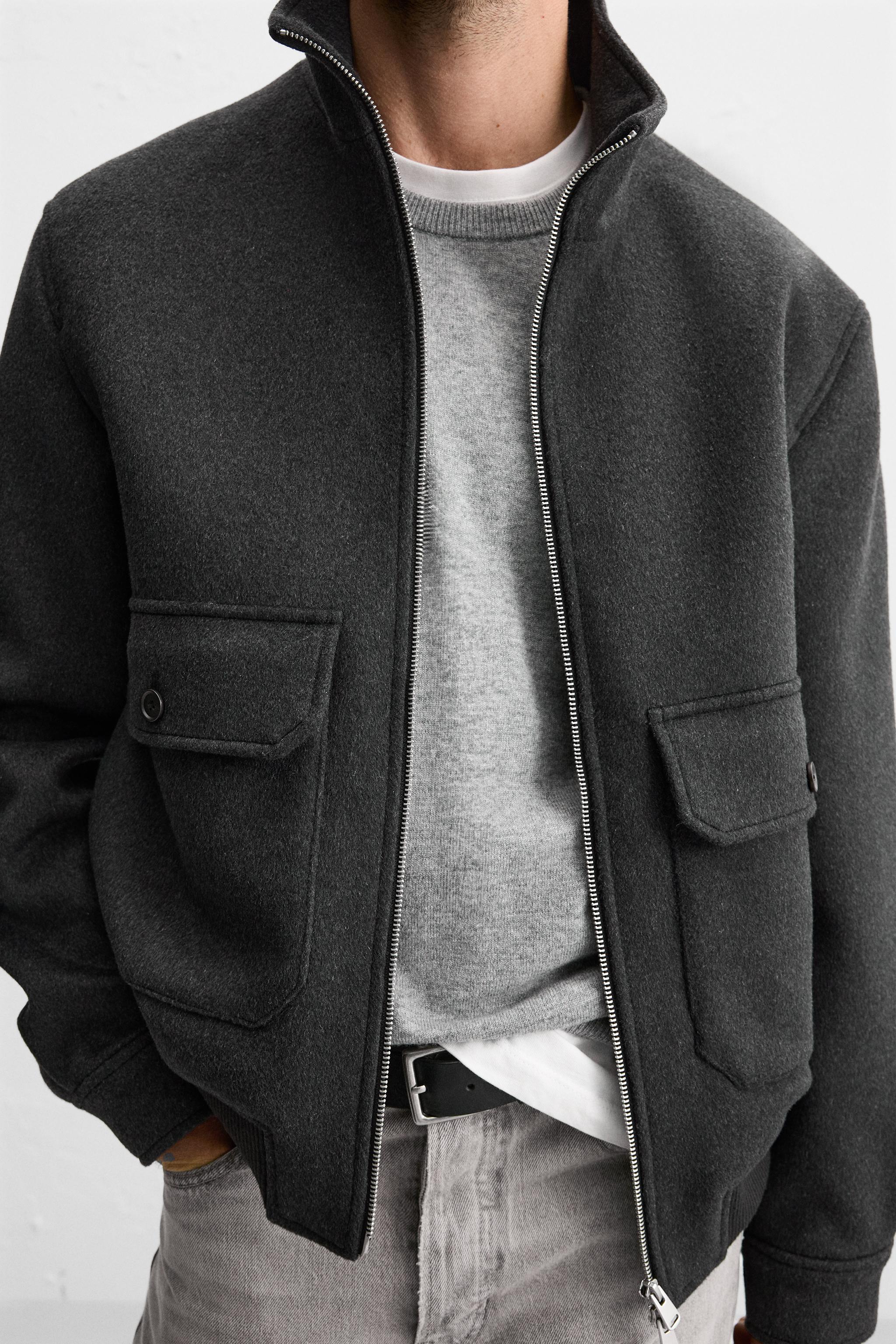 POCKETED TEXTURED JACKET - Anthracite Gray | ZARA United States