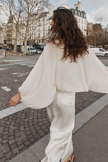 KNIT VOLUME SLEEVE TOP - Mid-ecru by Zara - Image 2